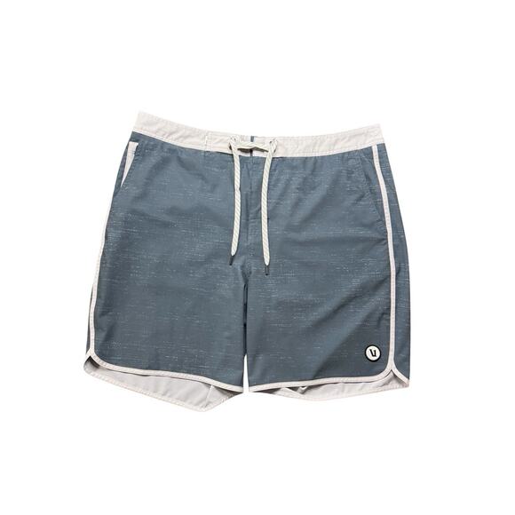 Vuori Men's Cruise Boardshort Swim Trunks Blue Green V314 Size 36 - Lake Texture - Picture 1 of 9